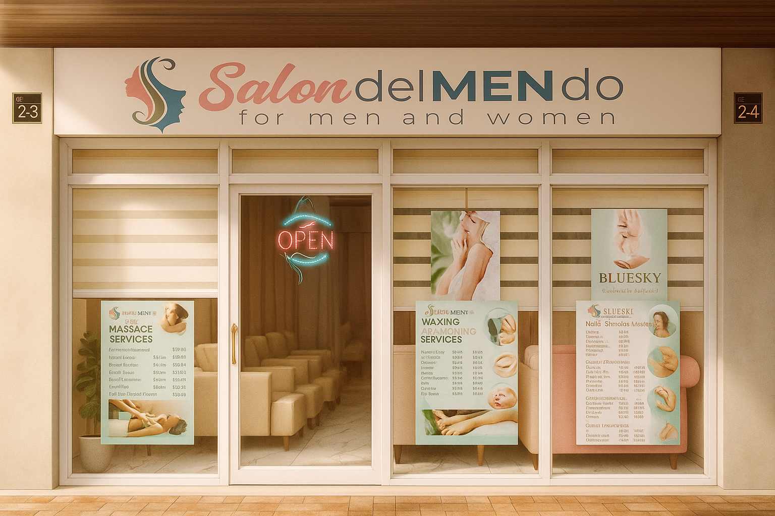 Salon delMENdo Front Entrance